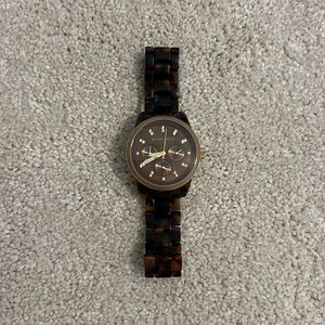 MICHAEL KORS tortoise watch band with gold